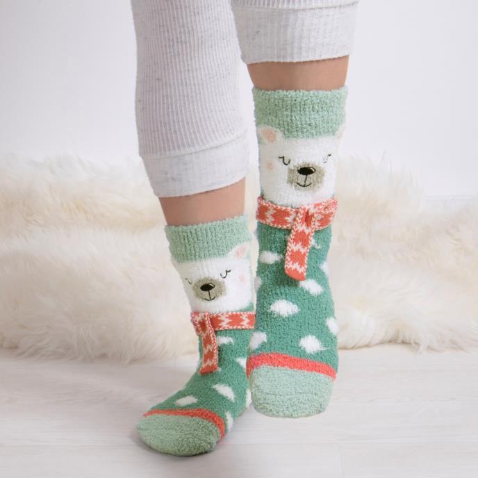 totes toasties® Ladies Cosy Novelty Socks (Triple Pack) Polar Bear Extra Image 4